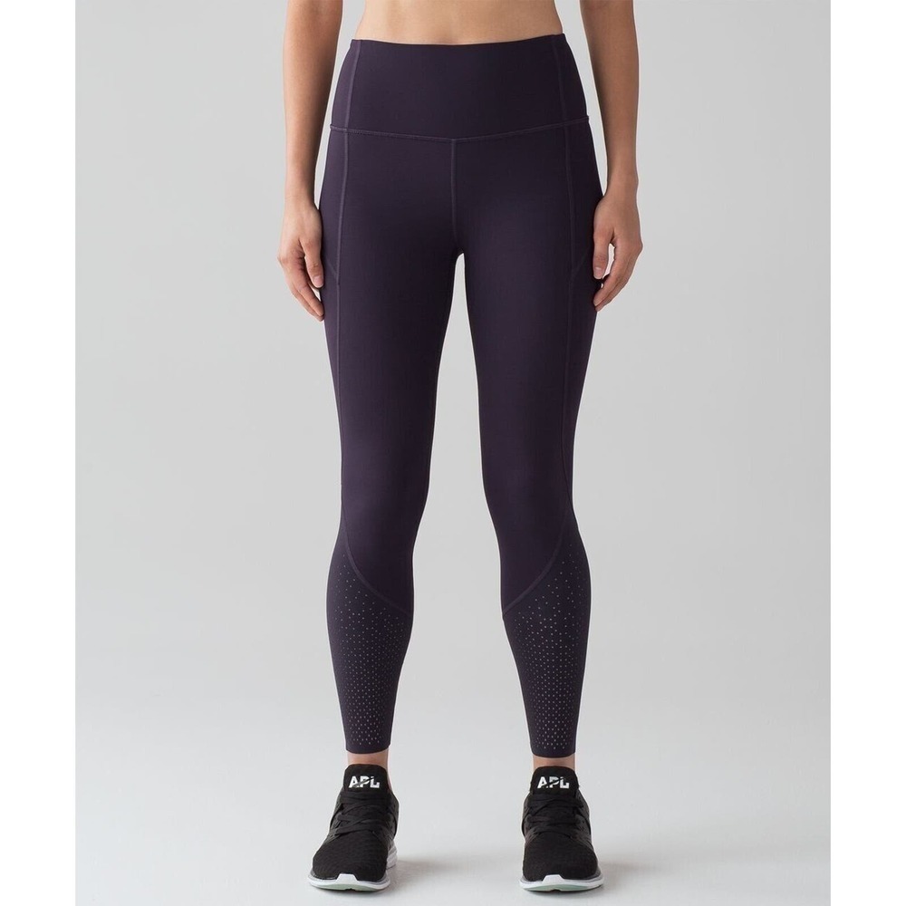 Lululemon Womens Anew Tight Size 4 Black Grape Purple